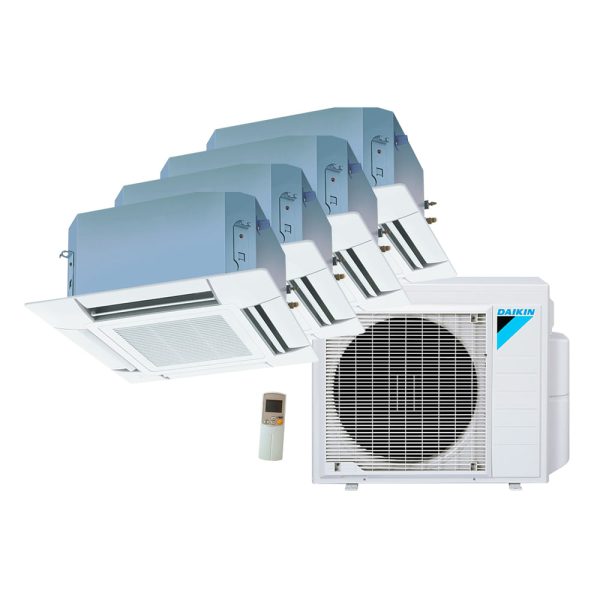 Ar Condicionado Multi Split Cassete 4 Vias Inverter Daikin  1x9000 + 3x12000 BTU/h Quente e Frio Monofásico 4MXS34PMVM - 220 Volts