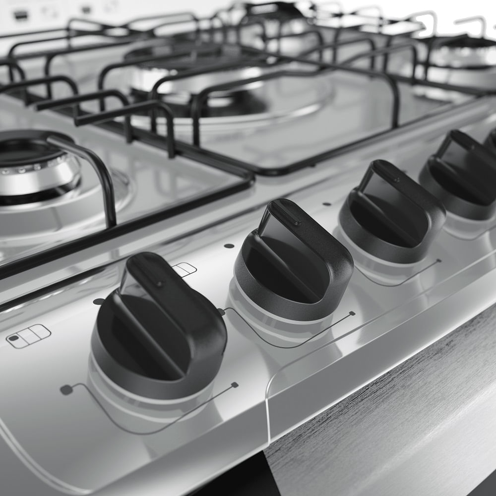 Fogão De Piso Mueller 5 Bocas Decorato Preto - Bivolt - Image 3