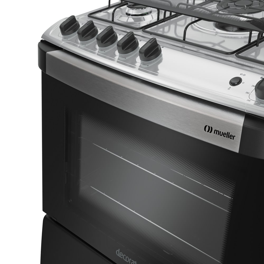 Fogão De Piso Mueller 5 Bocas Decorato Preto - Bivolt - Image 7