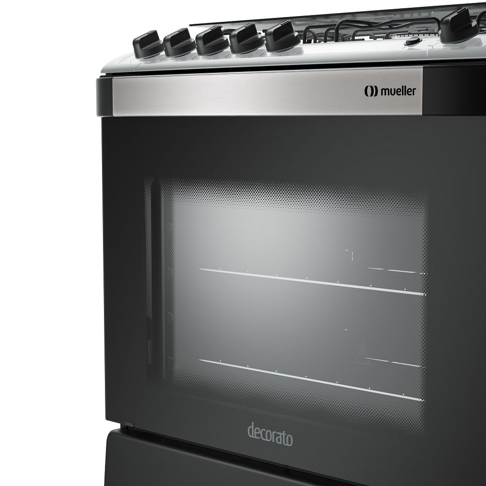 Fogão De Piso Mueller 5 Bocas Decorato Preto - Bivolt - Image 6