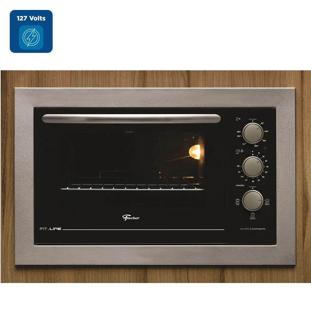 Forno de Elétrico de   Embutir Fischer 48 Litros Fit Line Inox – 127 Volts - Image 2