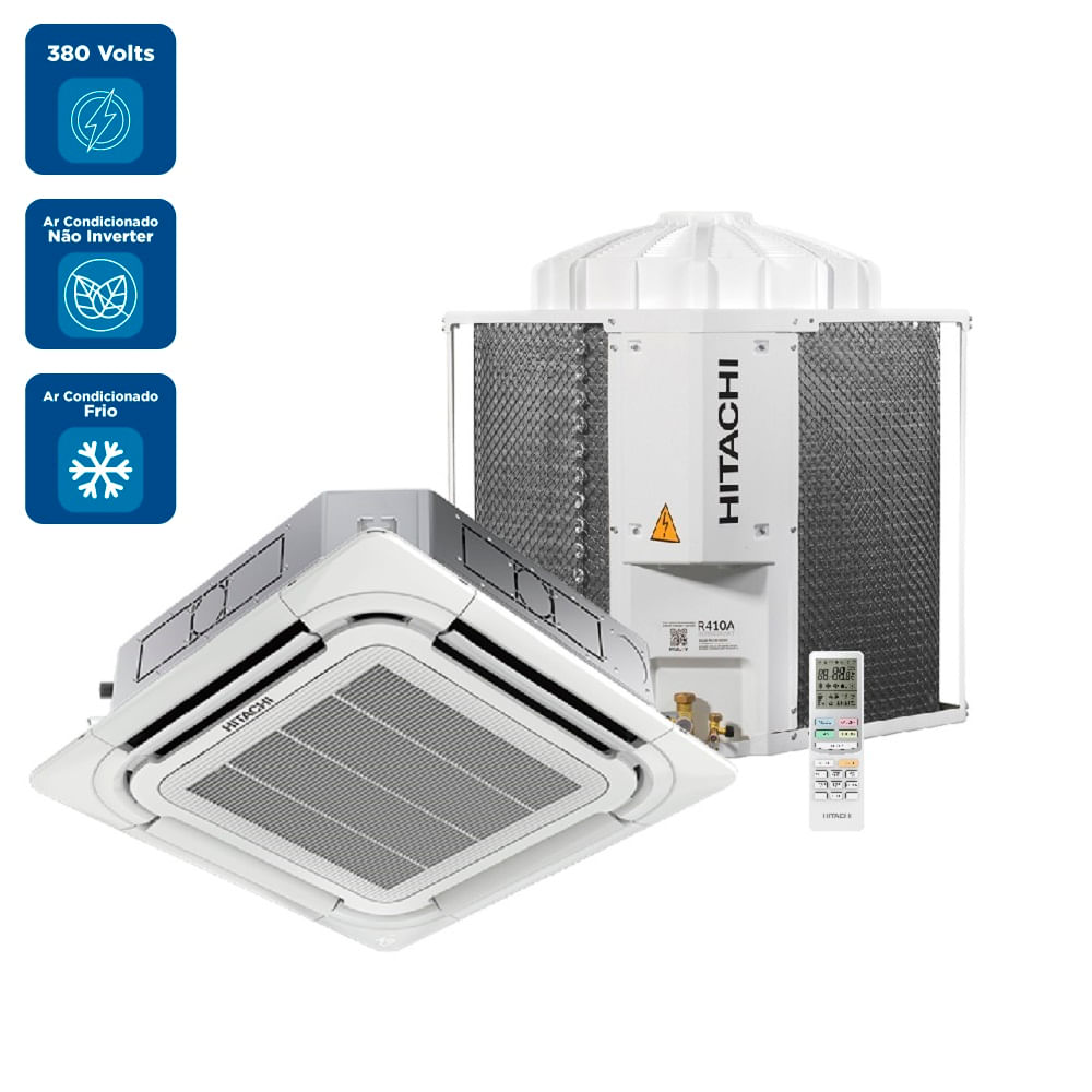 Ar Condicionado Split Cassete 4 Vias Hitachi AirCore 500 55000 BTU/h Frio Trifásico SCI60I7F – 380 Volts - Image 2