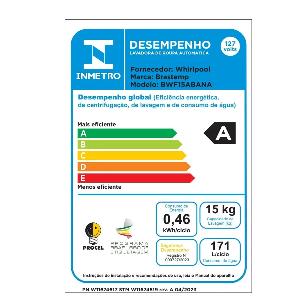 Lavadora de Roupas Brastemp 15Kg Smart Sensor Branca BWF15AB –127 Volts - Image 8