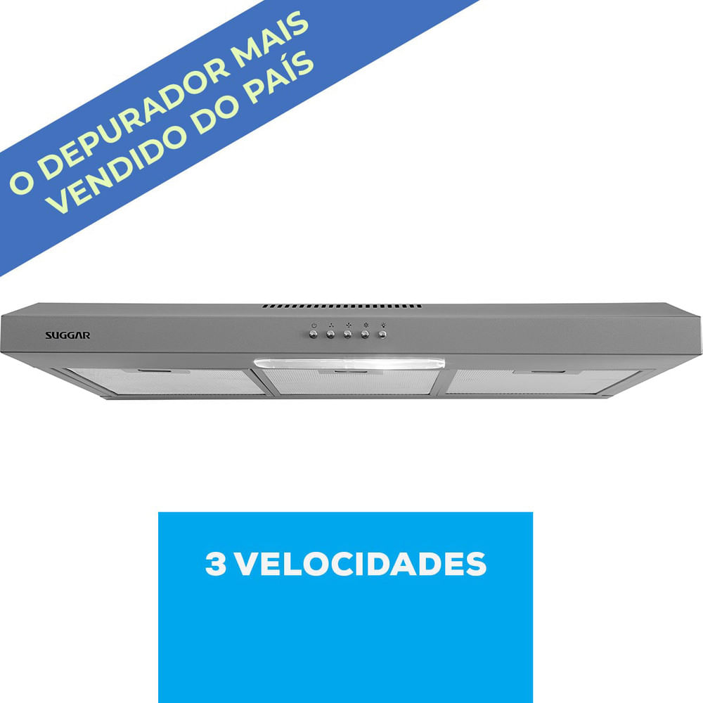 Depurador de Ar Suggar Slim 80cm Prata DPS182PR – 220 Volts - Image 6