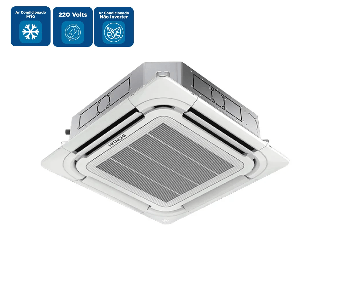 Ar Condicionado Split Cassete 4 Vias AirCore 500 Hitachi 48000 BTU/h Frio Trifásico SCI48I5F – 220 Volts - Image 2