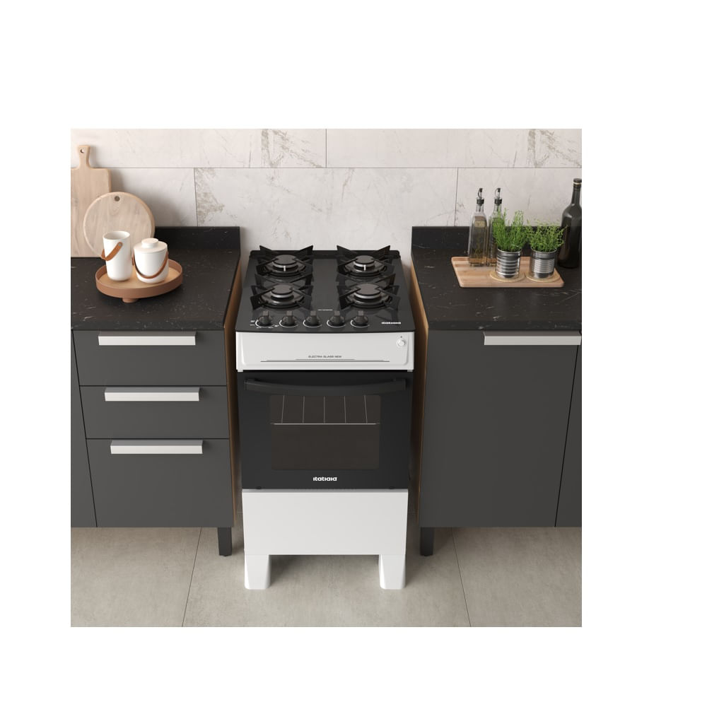 Fogão de Piso Itatiaia 4 Bocas com Mesa de Vidro Electra Glass New Branco – Bivolt - Image 4