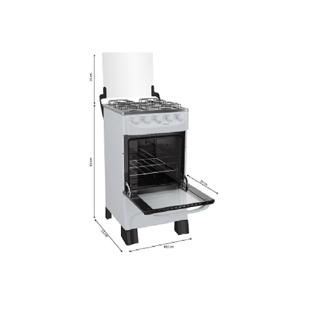 Fogão de Piso Mueller 4 Bocas Mesa Inox Branco MFI4BA - Image 7