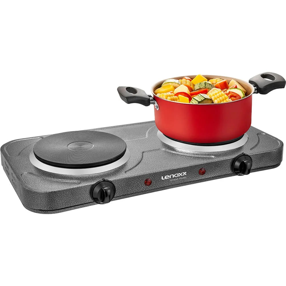 Fogão Elétrico De Bancada Lenoxx 2 Bocas Grand Pratic Prata PFE353 – 220 Volts - Image 3