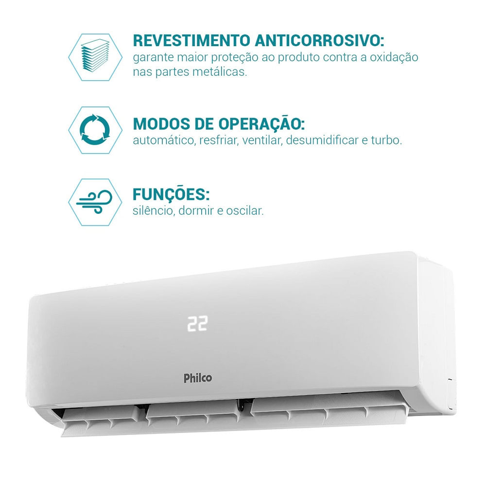 Ar Condicionado Split Hi Wall Philco 9000 BTU/h Frio PAC9FI – 220 Volts - Image 8