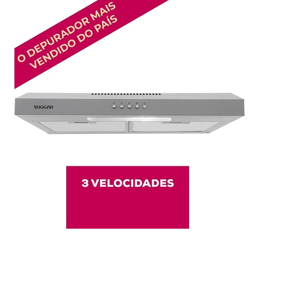 Depurador de Ar Suggar Slim 60cm Prata DPS161PR – 127 Volts - Image 6