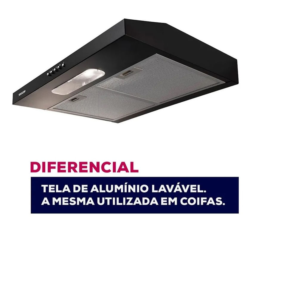 Depurador de Ar Suggar Slim 60cm Preto DPS161PT – 127 Volts - Image 7