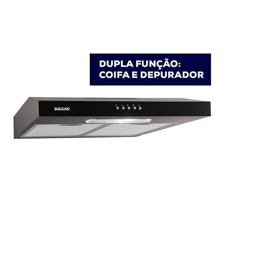 Depurador de Ar Suggar Slim 60cm Preto DPS161PT – 127 Volts - Image 6