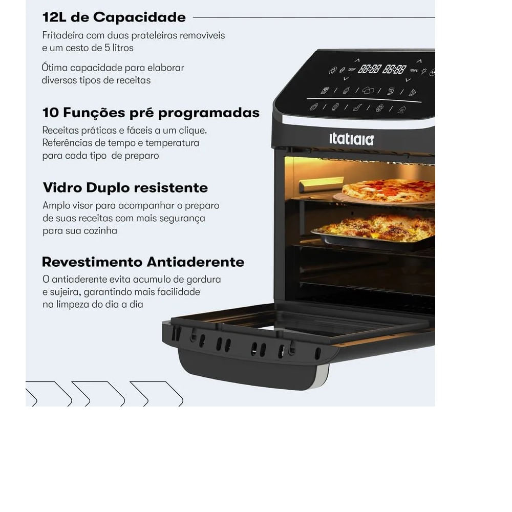 Fritadeira Air Fryer Itatiaia 12 Litros Preta AFITA2004 – 220 Volts - Image 5