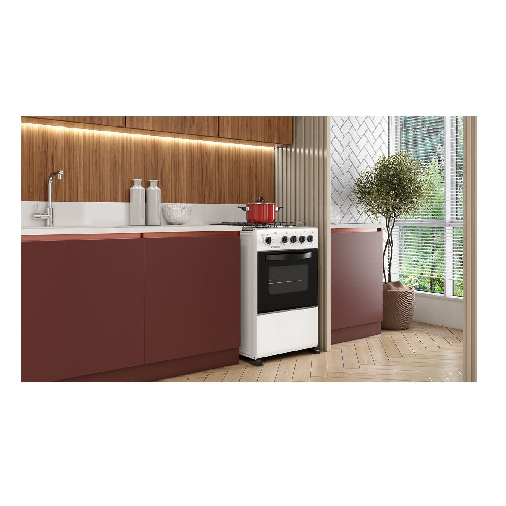 Fogão de Piso Esmaltec 4 Bocas Com Acendimento Manual Branco - Image 6