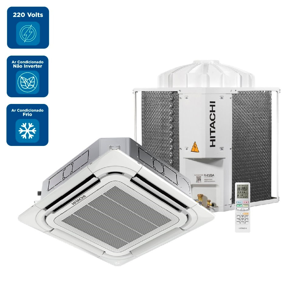 Ar Condicionado Split Cassete 4 Vias Hitachi AirCore 500 55000 BTU/h Frio Trifásico SCI60I5F – 220 Volts - Image 2