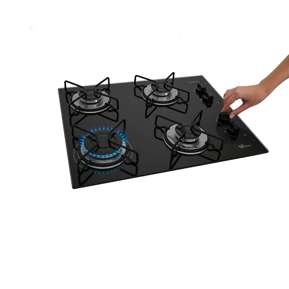 Cooktop a Gás Fischer 4 Bocas Fit Line Preto – Bivolt - Image 4