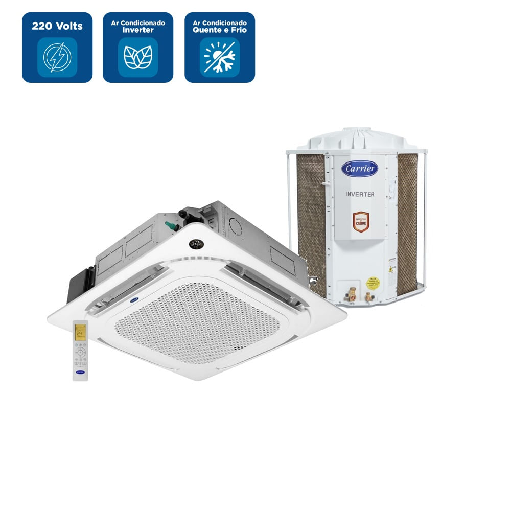 Ar Condicionado Split Inverter Cassete 4 Vias Carrier Connect 58000 BTU/h Frio Monofásico 38CQVE60515MC – 220 Volts - Image 2