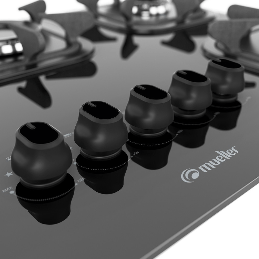 Cooktop Mueller 5 Bocas com Queimador Tripla Chama Preto – Bivolt - Image 3