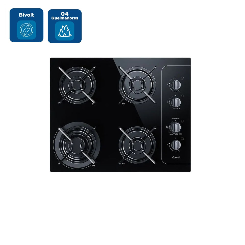 Cooktop Consul 4 Bocas Facilite com Controle Fácil e Acendimento Automático Preto CD060AE – Bivolt - Image 2