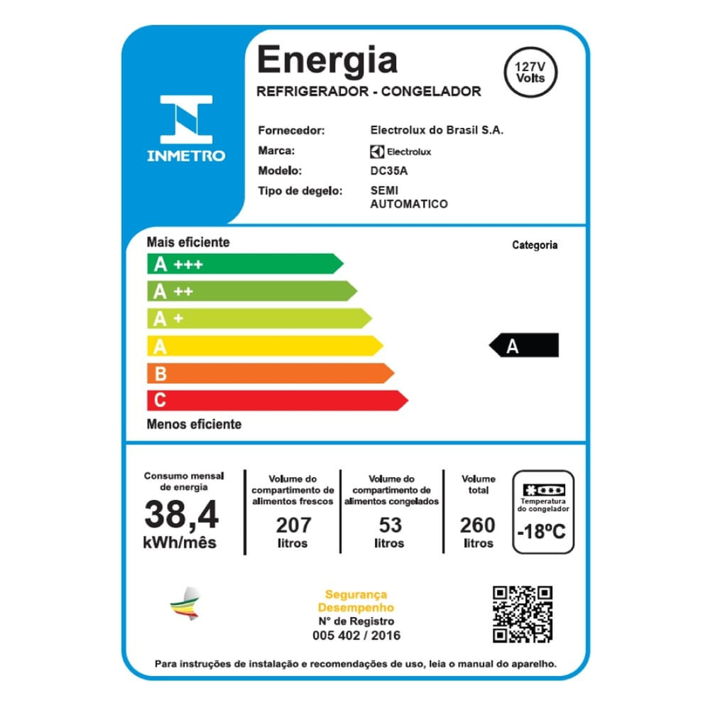 Refrigerador Electrolux 260 Litros Branco DC35A – 127 Volts - Image 10
