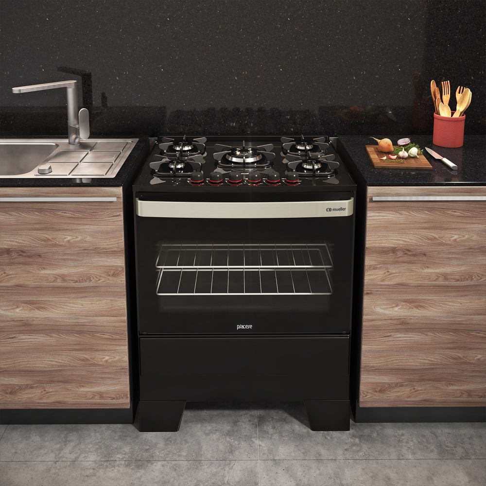 Fogão Mueller 5 Bocas Piacere Vetro Preto Fosco – Bivolt - Image 13