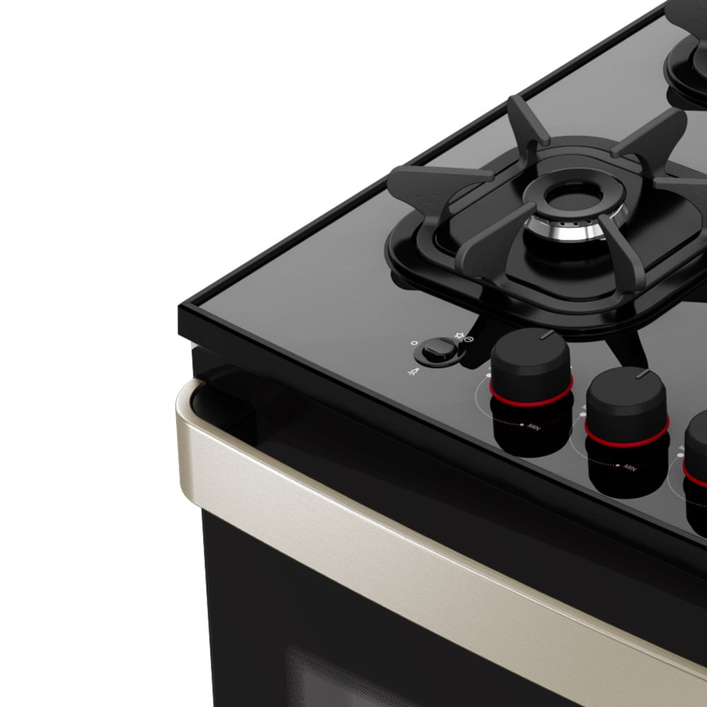 Fogão Mueller 5 Bocas Piacere Vetro Preto Fosco – Bivolt - Image 3