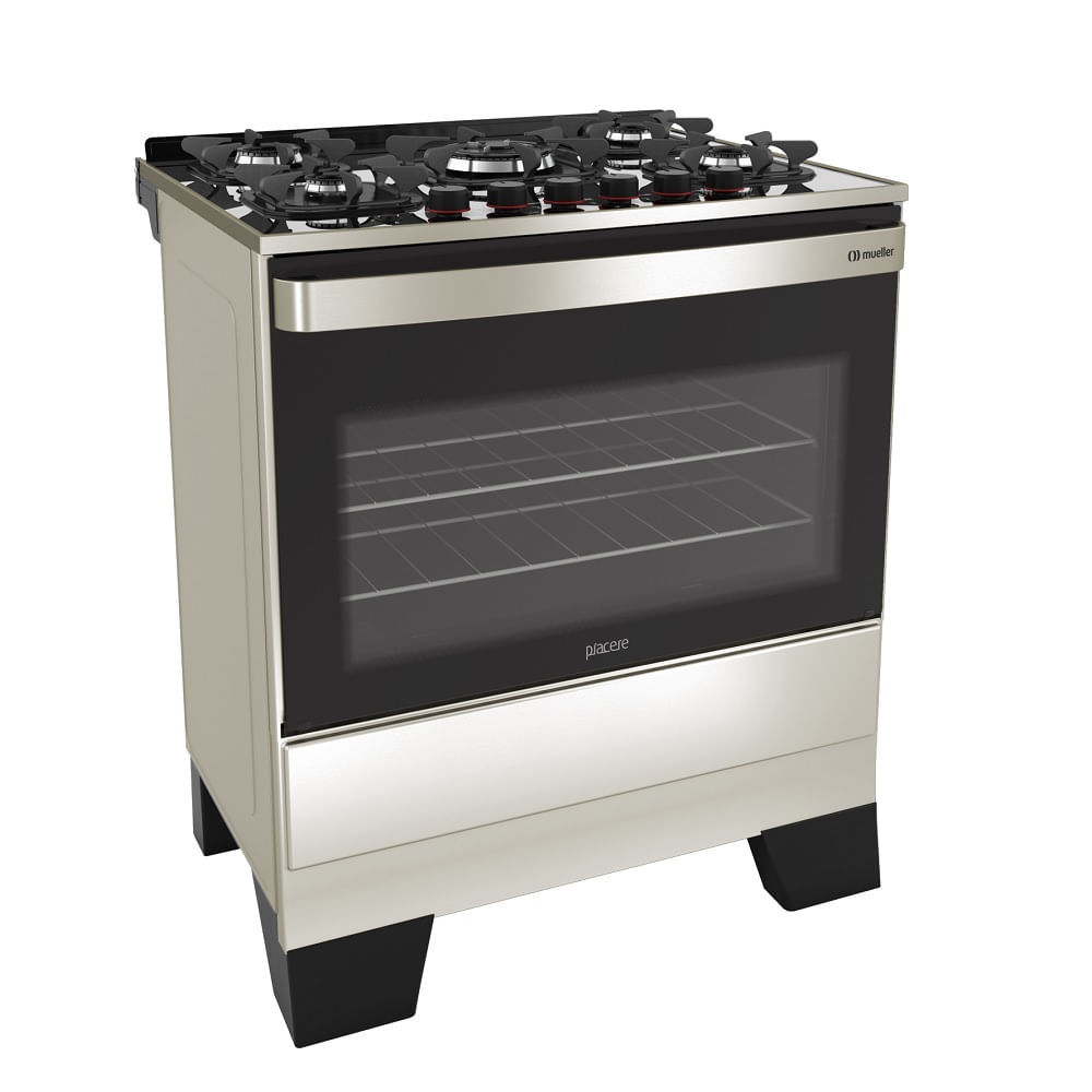 Fogão de Piso Mueller 5 Bocas Piacere Vetro Inox – Bivolt - Image 7