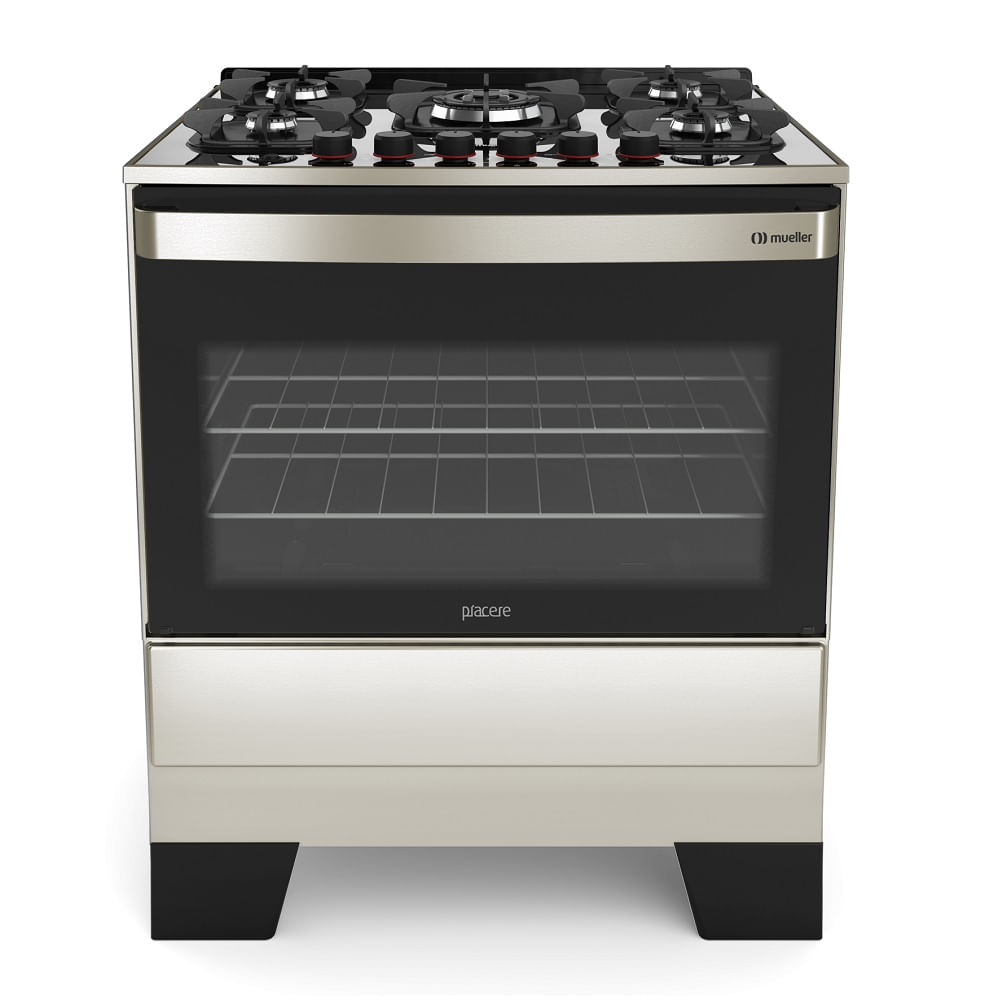 Fogão de Piso Mueller 5 Bocas Piacere Vetro Inox – Bivolt - Image 6