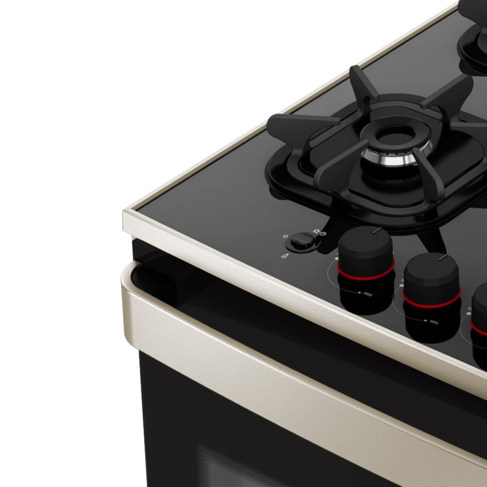 Fogão de Piso Mueller 5 Bocas Piacere Vetro Inox – Bivolt - Image 2