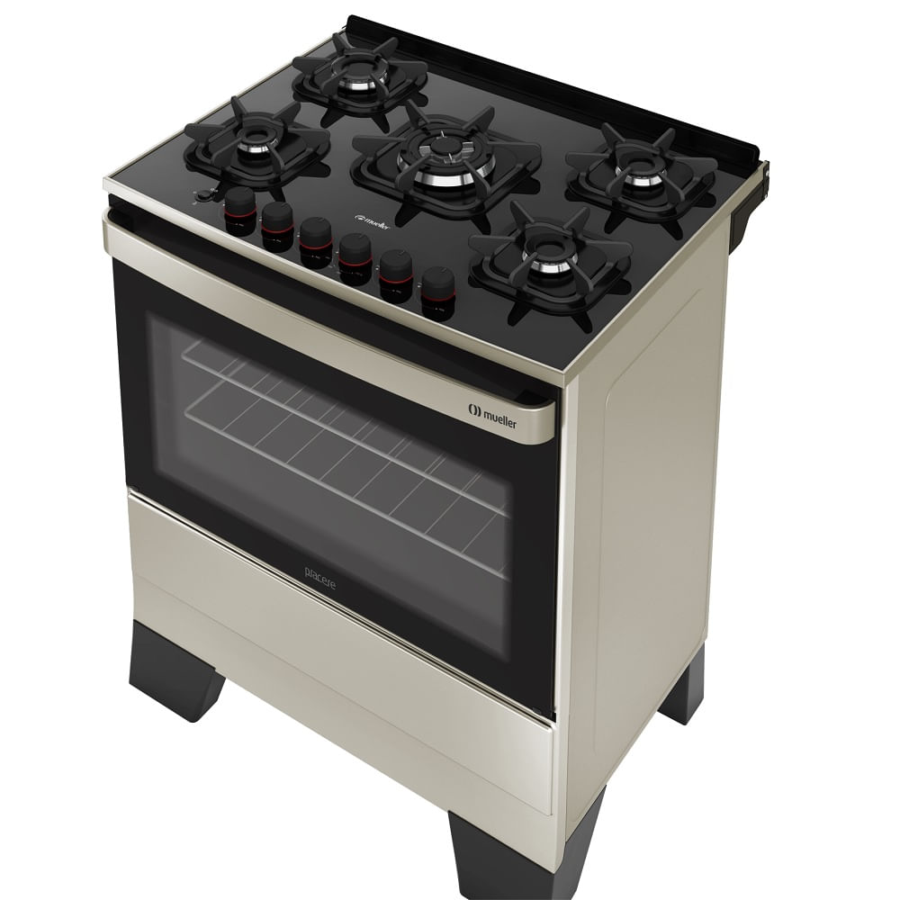 Fogão de Piso Mueller 5 Bocas Piacere Vetro Inox – Bivolt - Image 10