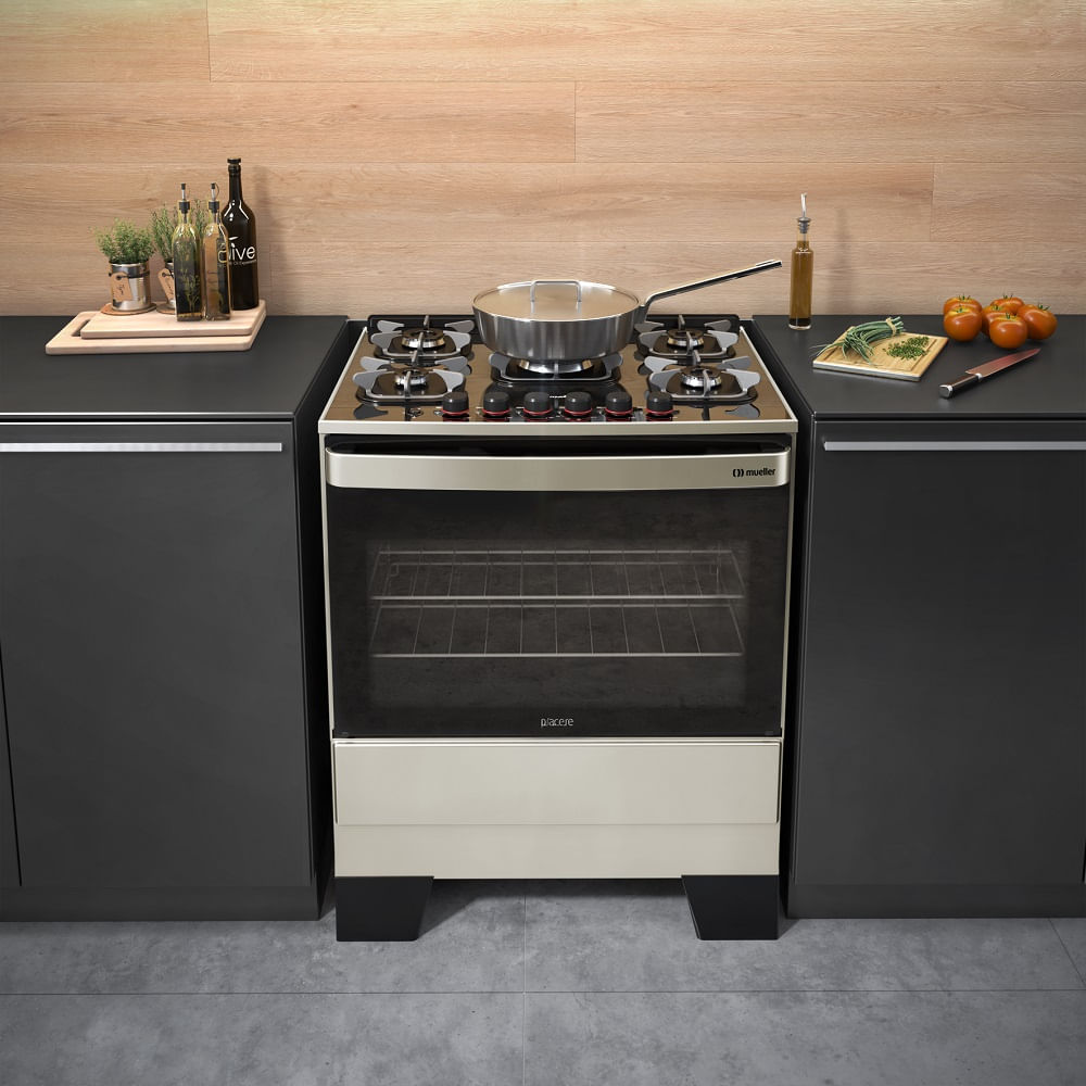 Fogão de Piso Mueller 5 Bocas Piacere Vetro Inox – Bivolt - Image 13