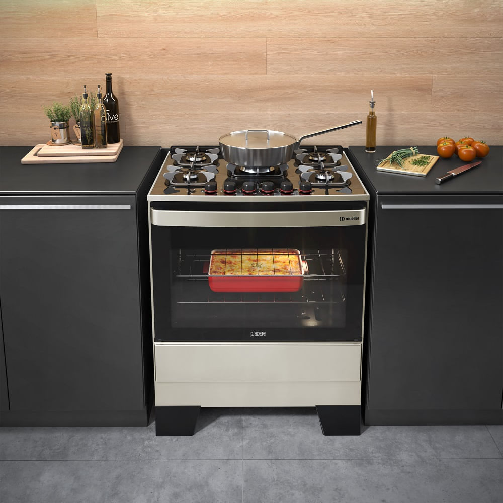 Fogão de Piso Mueller 5 Bocas Piacere Vetro Inox – Bivolt - Image 14
