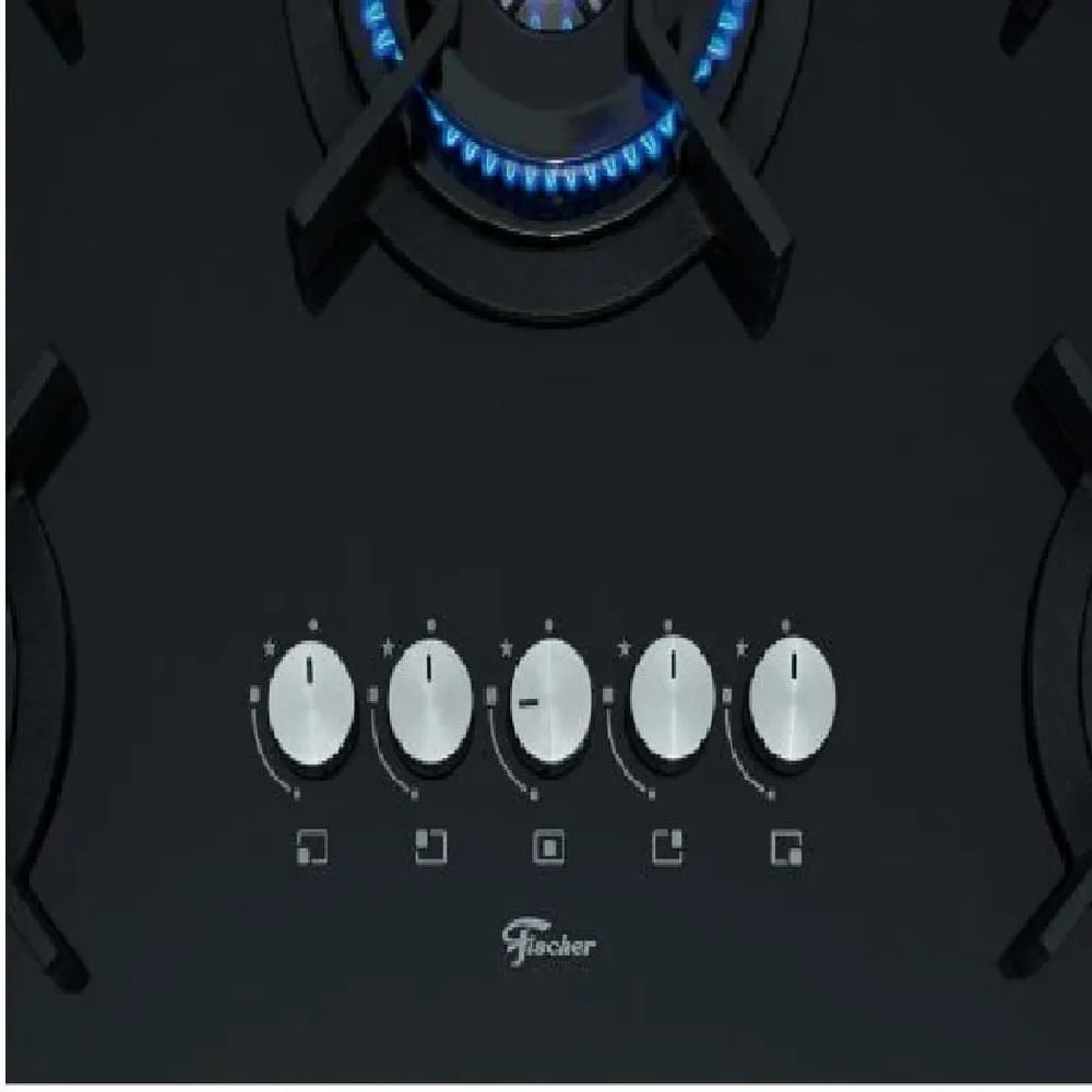 Cooktop a Gás Fischer 5 Bocas TC Infinity Mesa Vidro Preto – Bivolt - Image 4