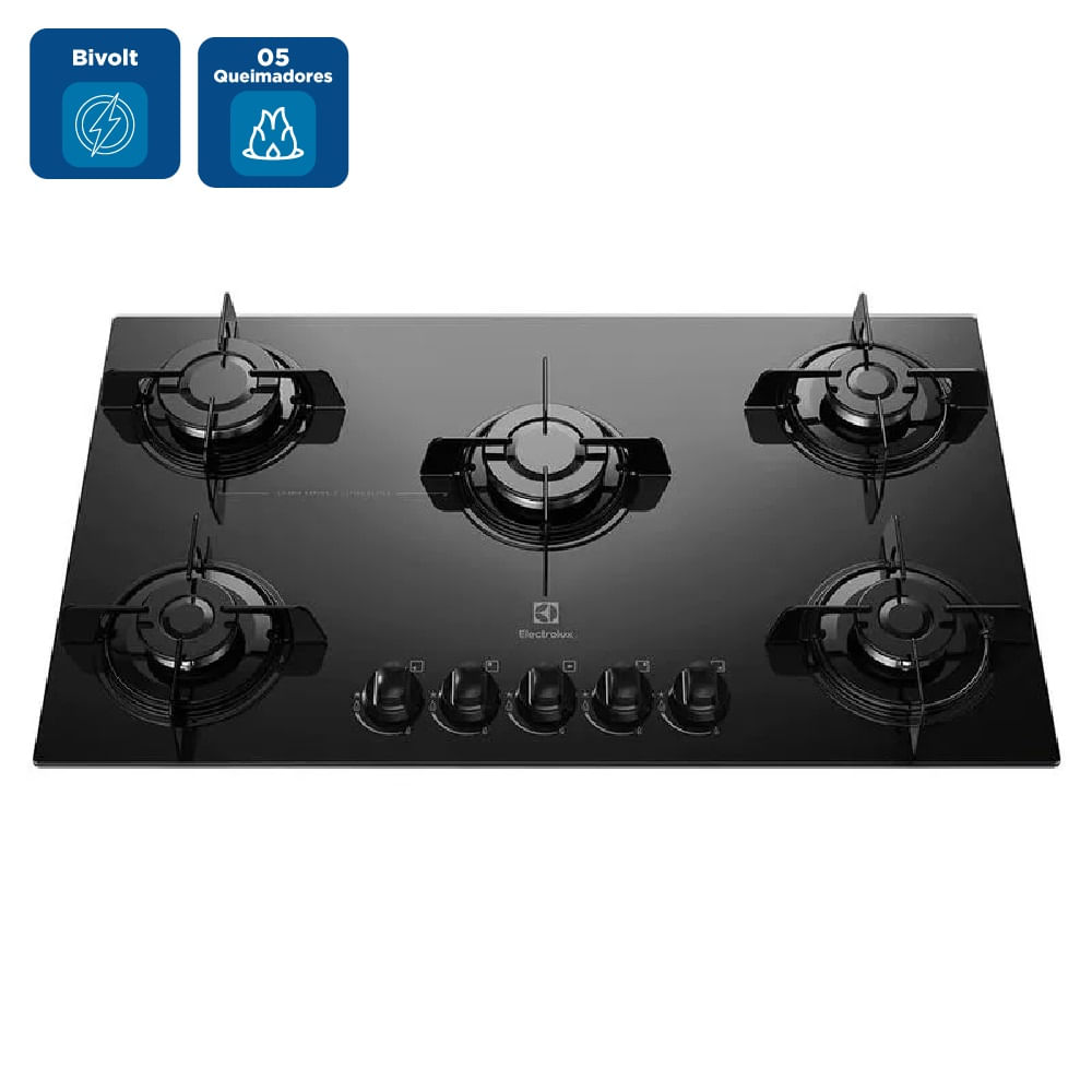 Cooktop a Gás Electrolux 5 Bocas com Acendimento Automático Preto KE5GP – Bivolt - Image 2