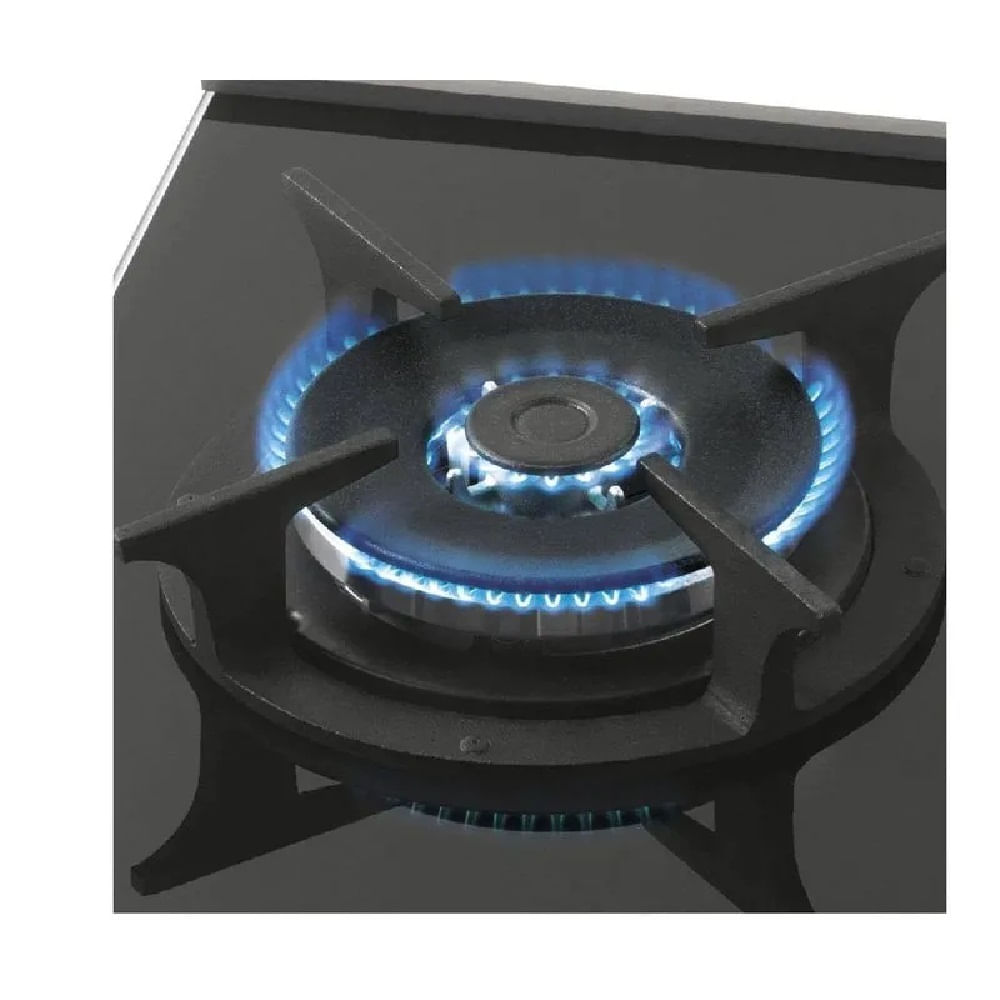 Cooktop a Gás Fischer 1 Boca Tripla Chama Mesa Vidro Platinium – Bivolt - Image 4