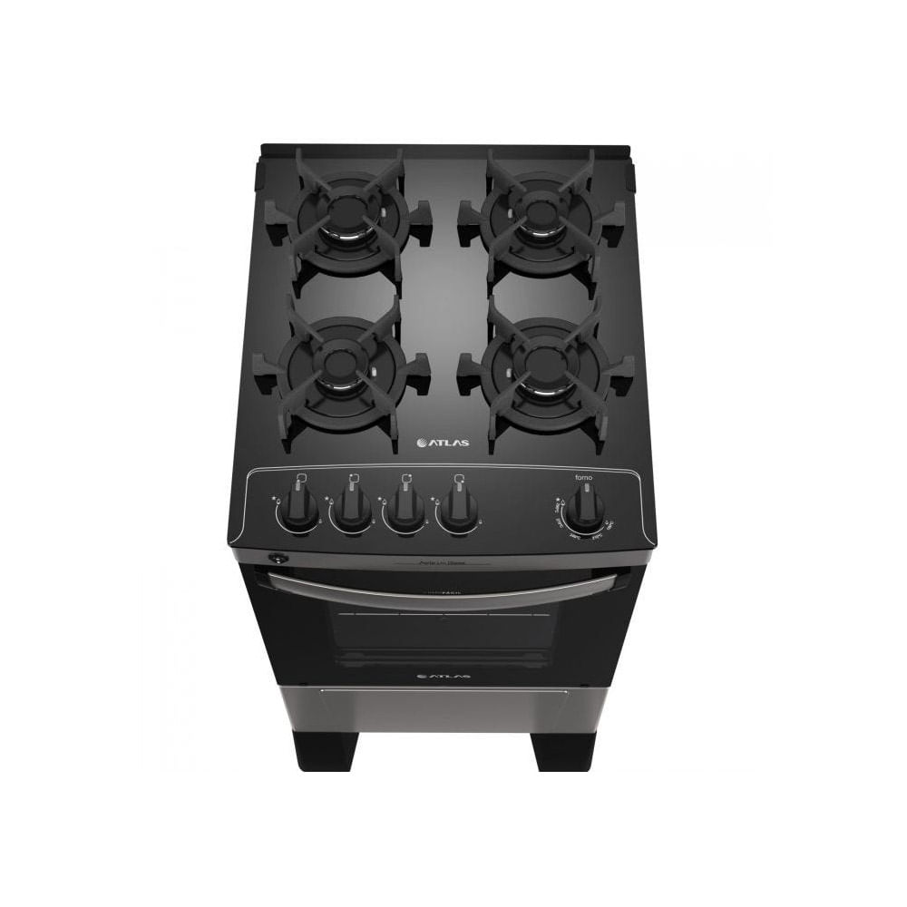 Fogão de Piso Atlas 4 Bocas Agile Up Glass com Mesa de Vidro Inox – Bivolt - Image 3