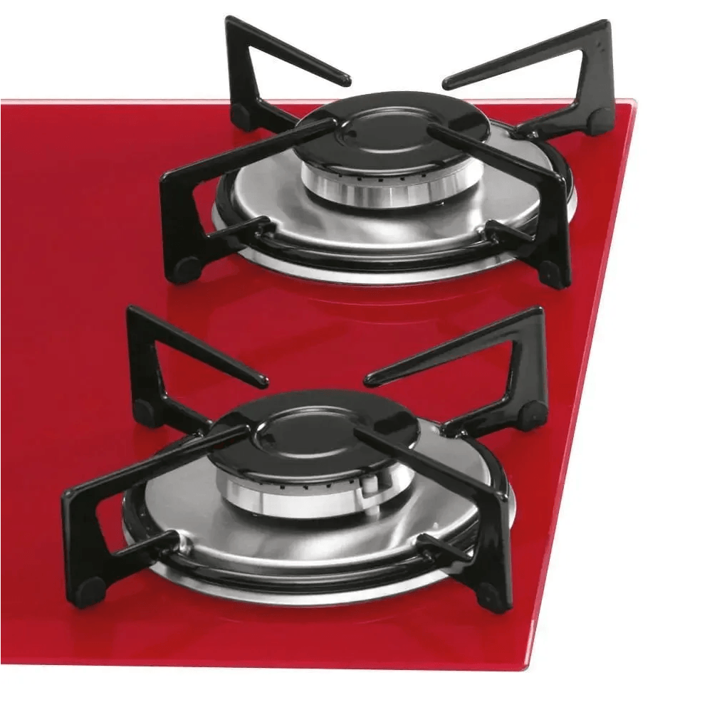 Cooktop a Gás Fischer 5 Bocas TC Mesa Vidro Vermelho Rouge – Bivolt - Image 4