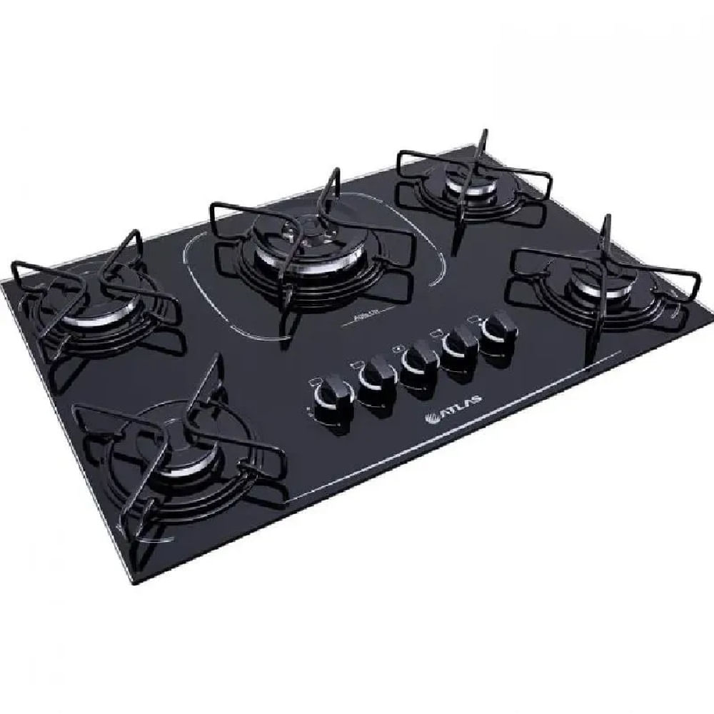 Cooktop Atlas 5 Bocas Agile Up Glass com Acendimento Superautomático e Mesa de Vidro Preto – Bivolt - Image 4