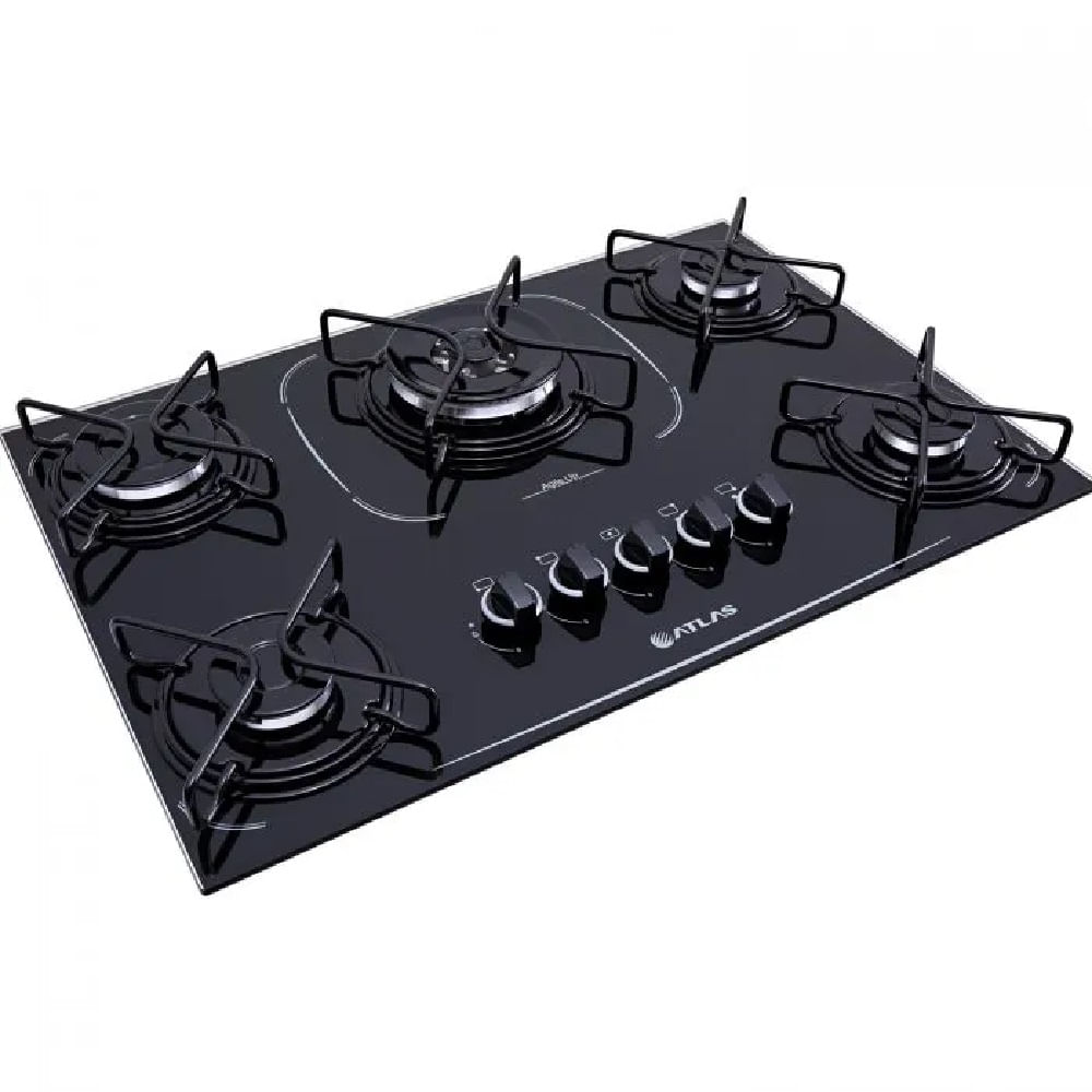 Cooktop Atlas 5 Bocas Agile Up Glass TC com Acendimento Superautomático e Mesa de Vidro Preto – Bivolt - Image 3