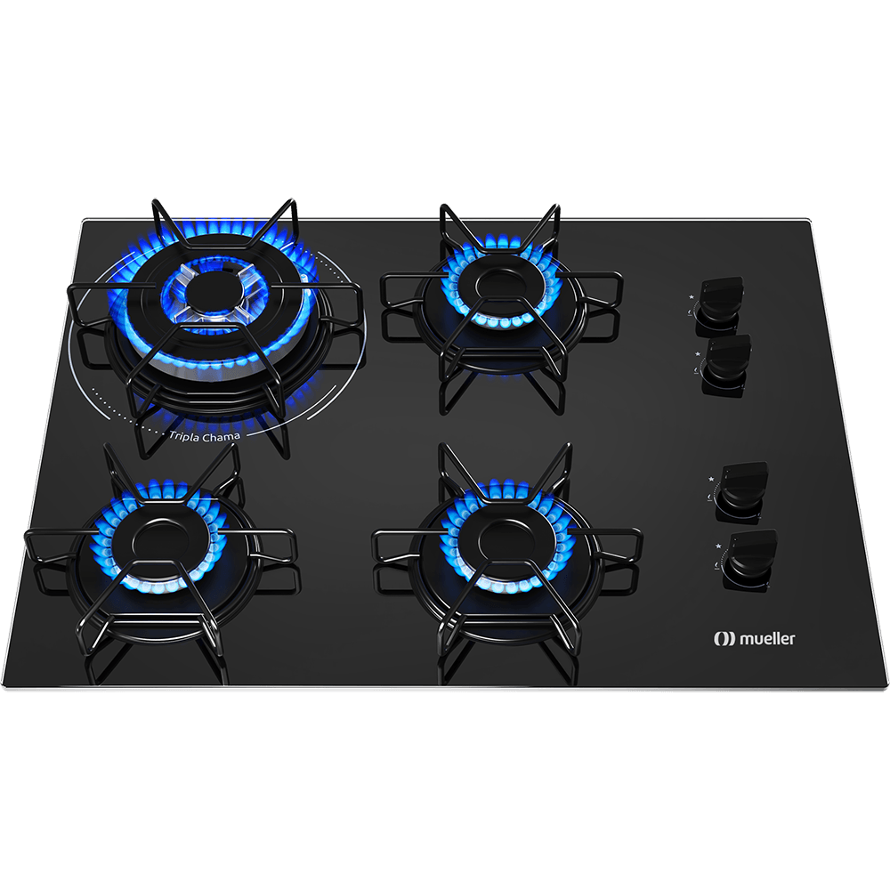 Cooktop a Gás Mueller 4 Bocas Tripla Chama Preto MCG134BG1 – Bivolt - Image 6