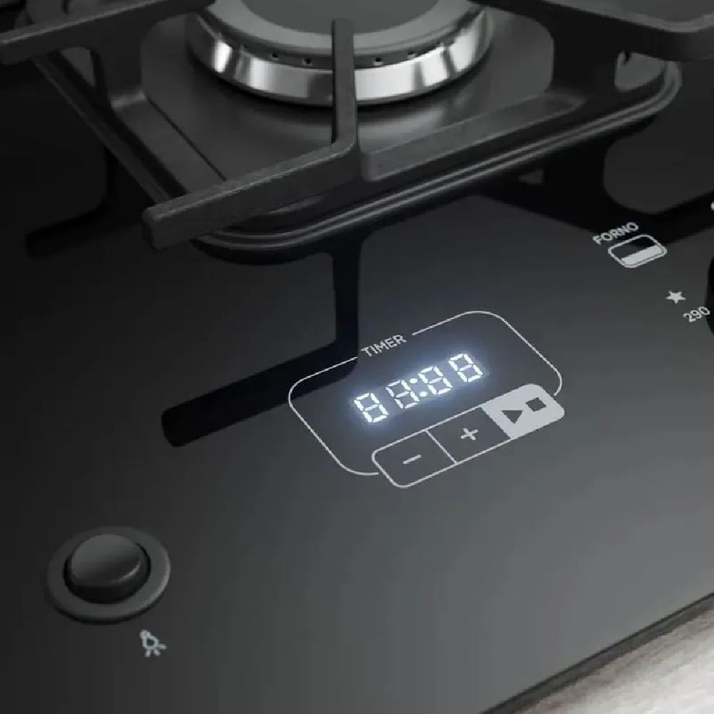 Fogão de Piso Mueller 5 Bocas Decorato Vetro Preto Fosco - Bivolt - Image 9