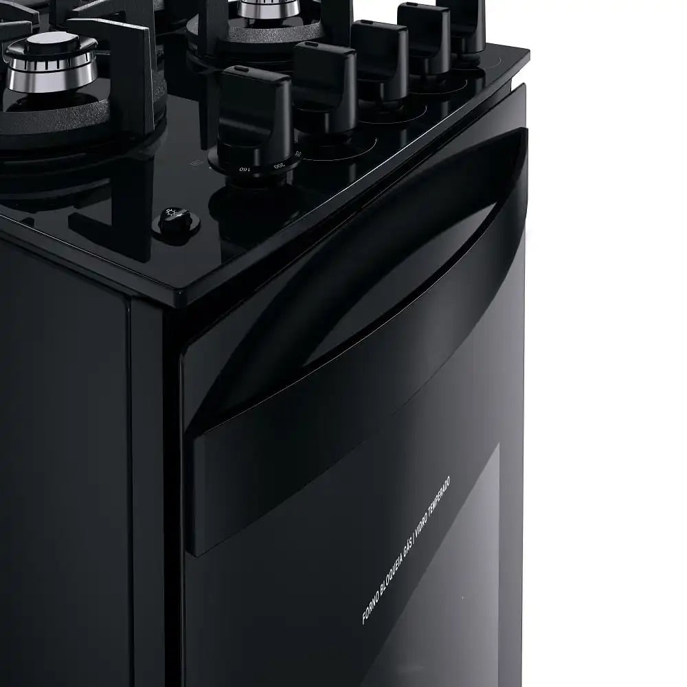 Fogão de Piso Brastemp 4 Bocas com mesa de vidro e grades duplas de ferro fundido Preto - BFO4VAE - Bivolt - Image 5