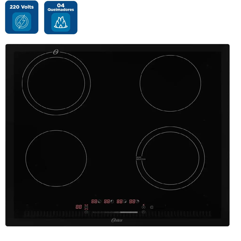 Cooktop de Indução Oster 4 Bocas Preto OTOP402 – 220 Volts - Image 2