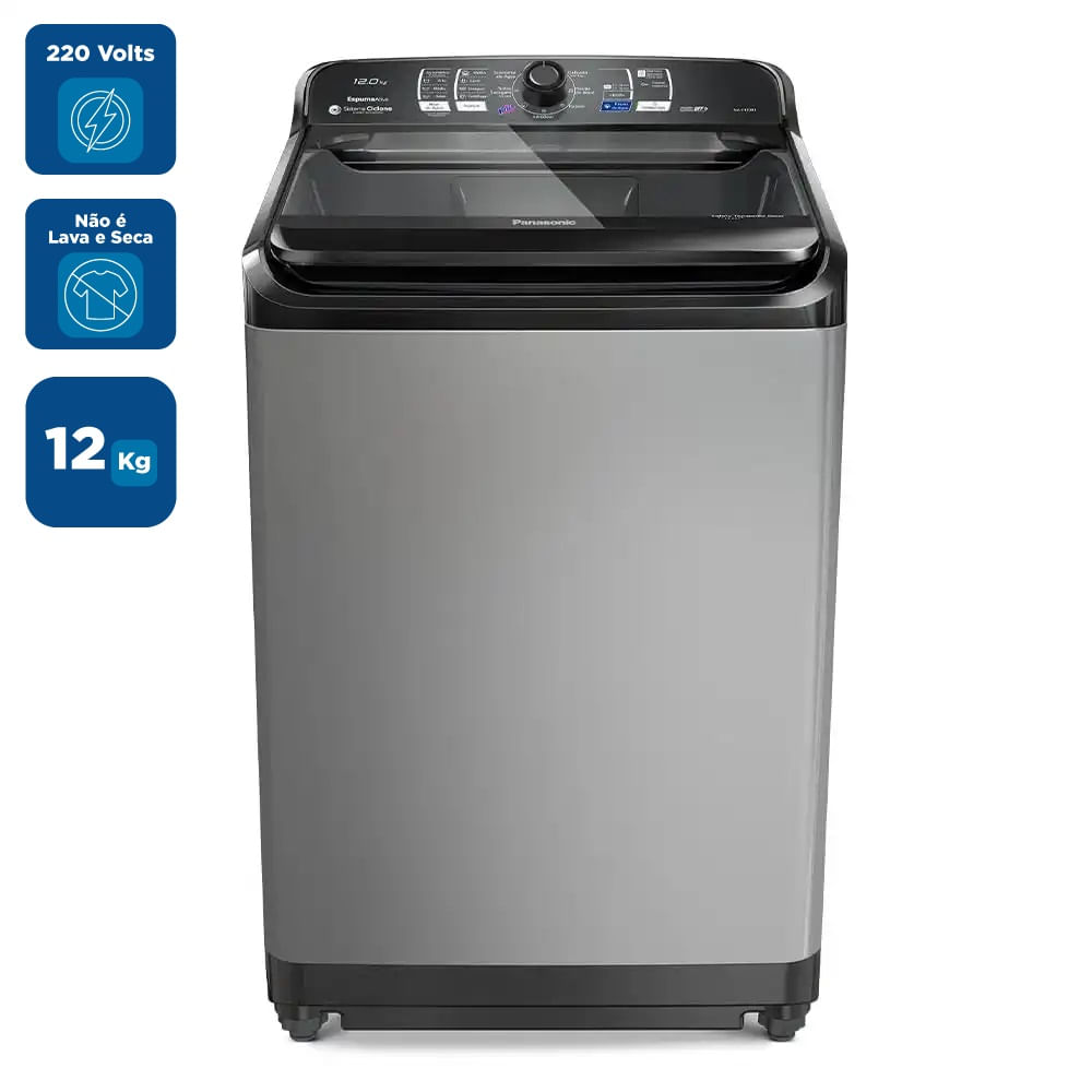 Lavadora de Roupas Panasonic 12Kg Função Vanish Titânio F120 - 220 Volts - Image 2