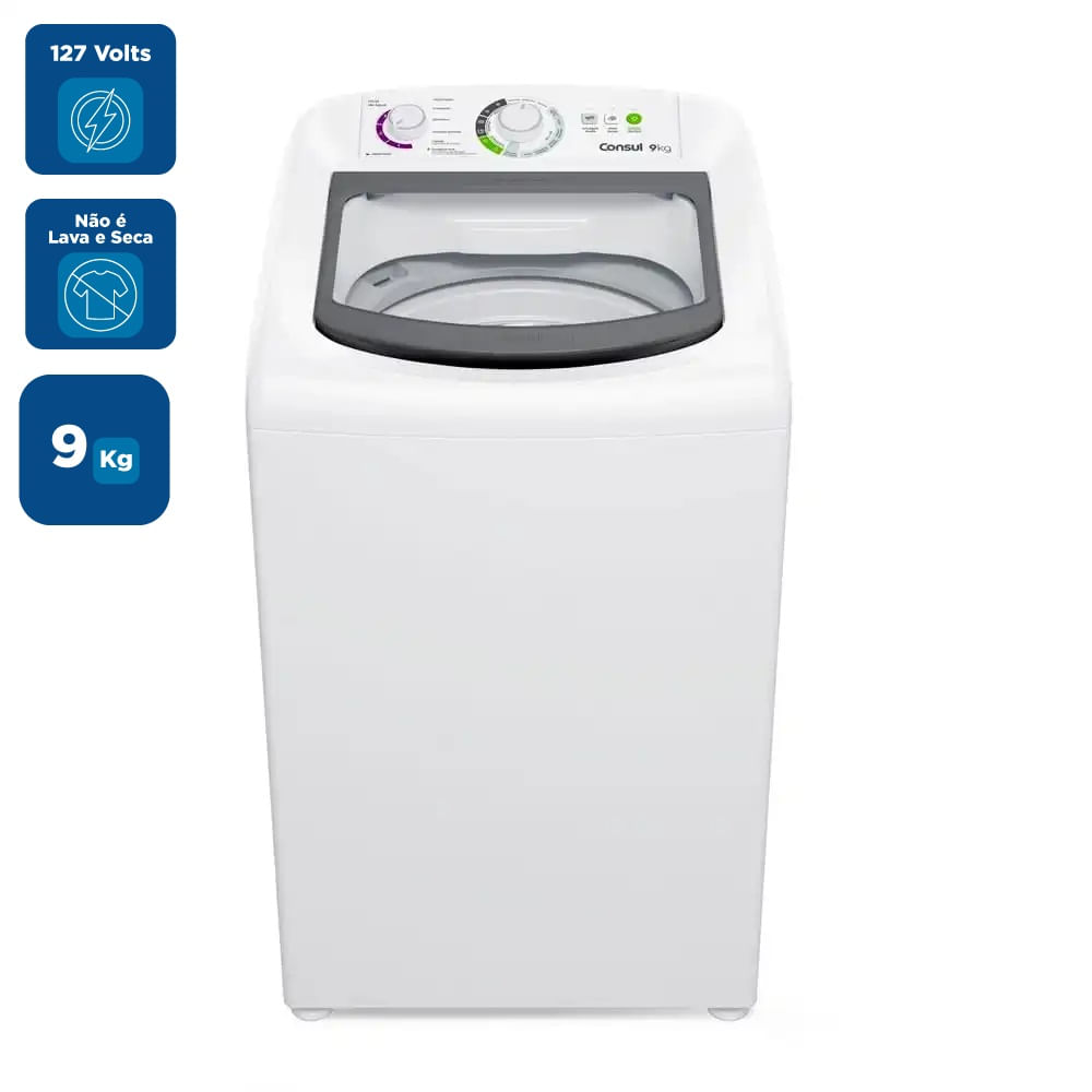 Lavadora de Roupas Consul 9Kg com Dosagem Econômica e Ciclo Edredom Branca CWB09BB – 127 Volts - Image 2
