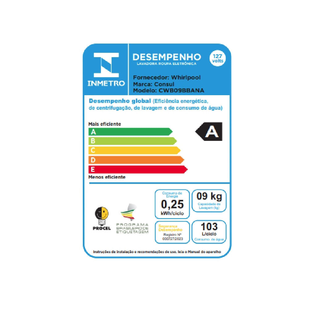 Lavadora de Roupas Consul 9Kg com Dosagem Econômica e Ciclo Edredom Branca CWB09BB – 127 Volts - Image 11