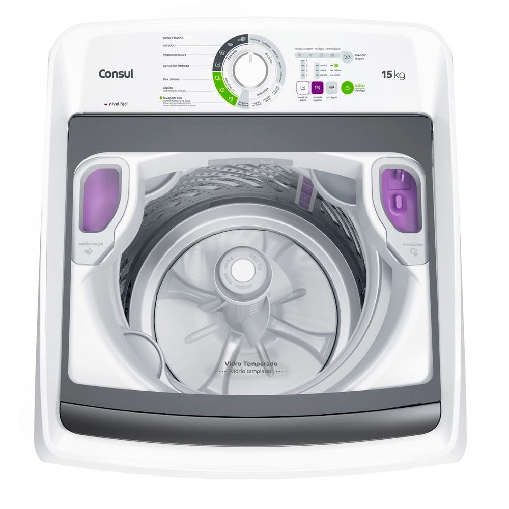 Lavadora de Roupas Consul 15Kg com Lavagem Econômica e Ciclo Edredom Branca CWH15AB – 220 Volts - Image 4