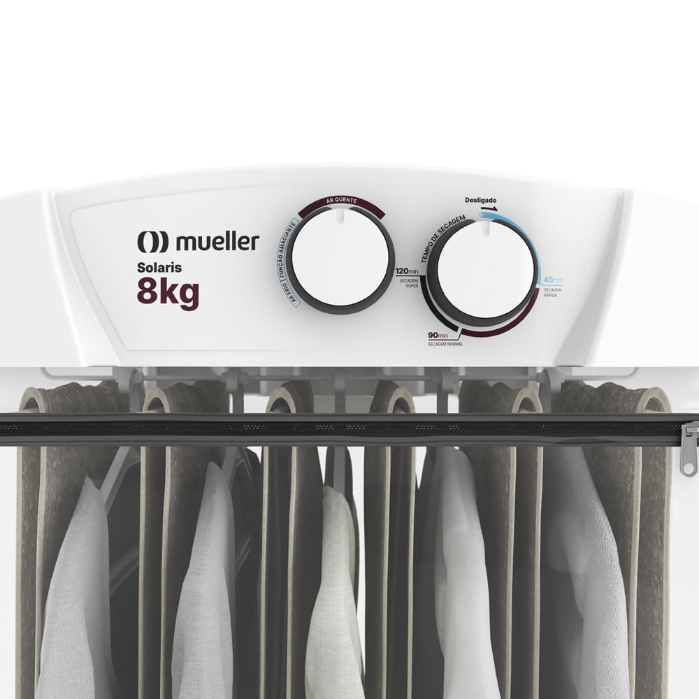 Secadora de Roupa Mueller 8Kg Solaris Timer de 120 Minutos Branca – 220 Volts - Image 2