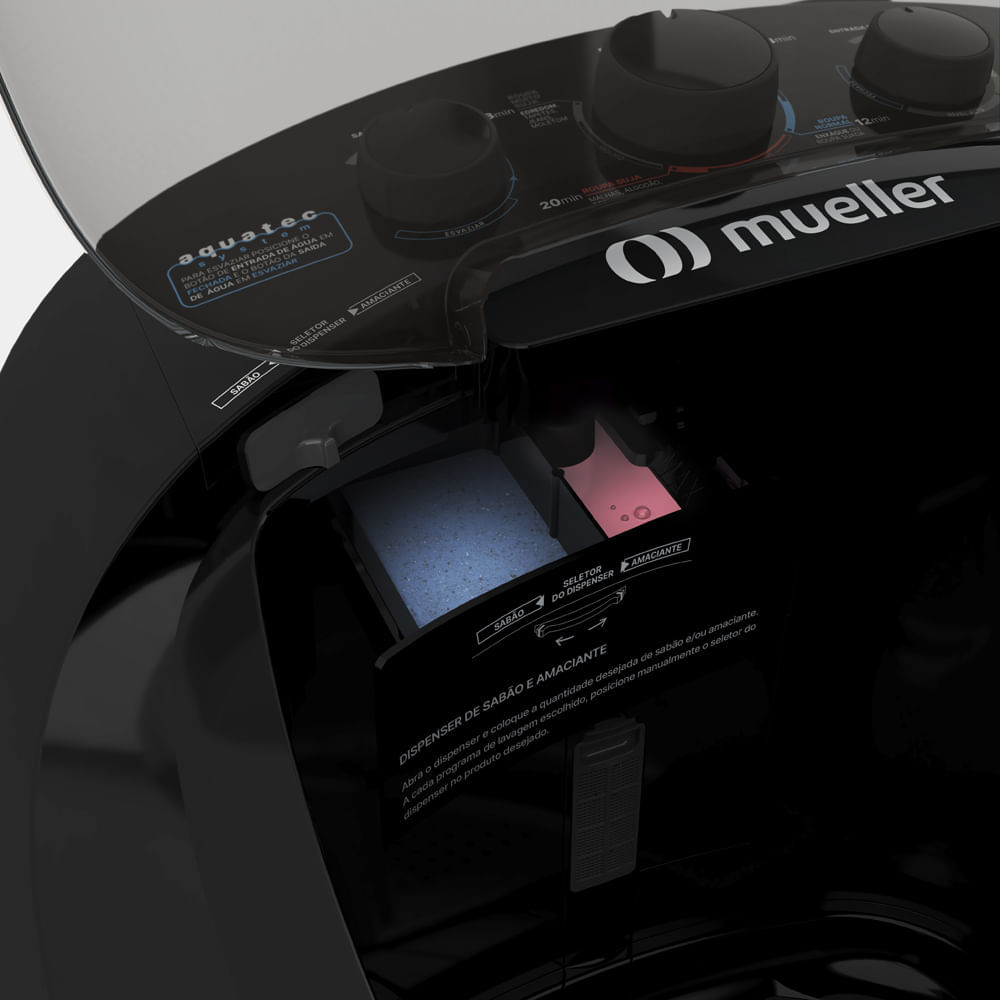 Lavadora De Roupas Mueller 12kg Family Aquatec Preta – 220 Volts - Image 8