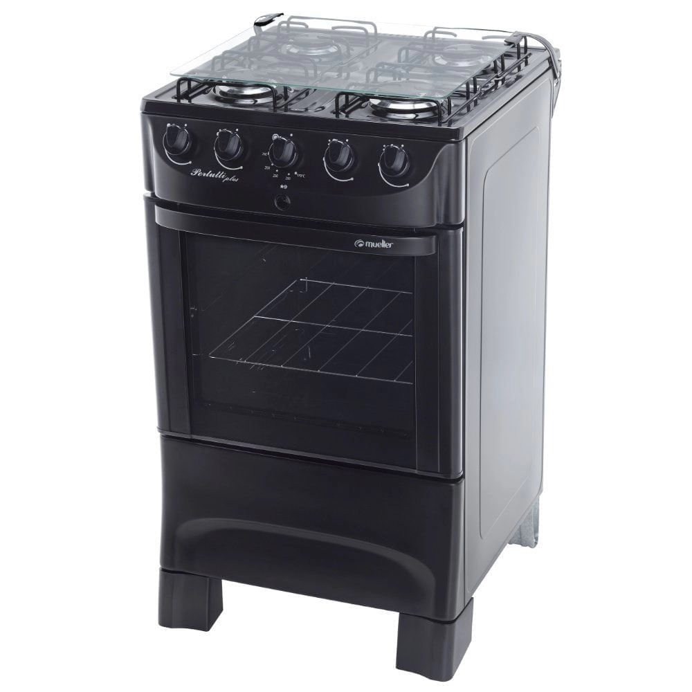 Fogão de piso Mueller 4 Bocas Preto Pertutti Plus - Bivolt - Image 4